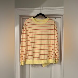 Yellow and Red Striped Sweatshirt